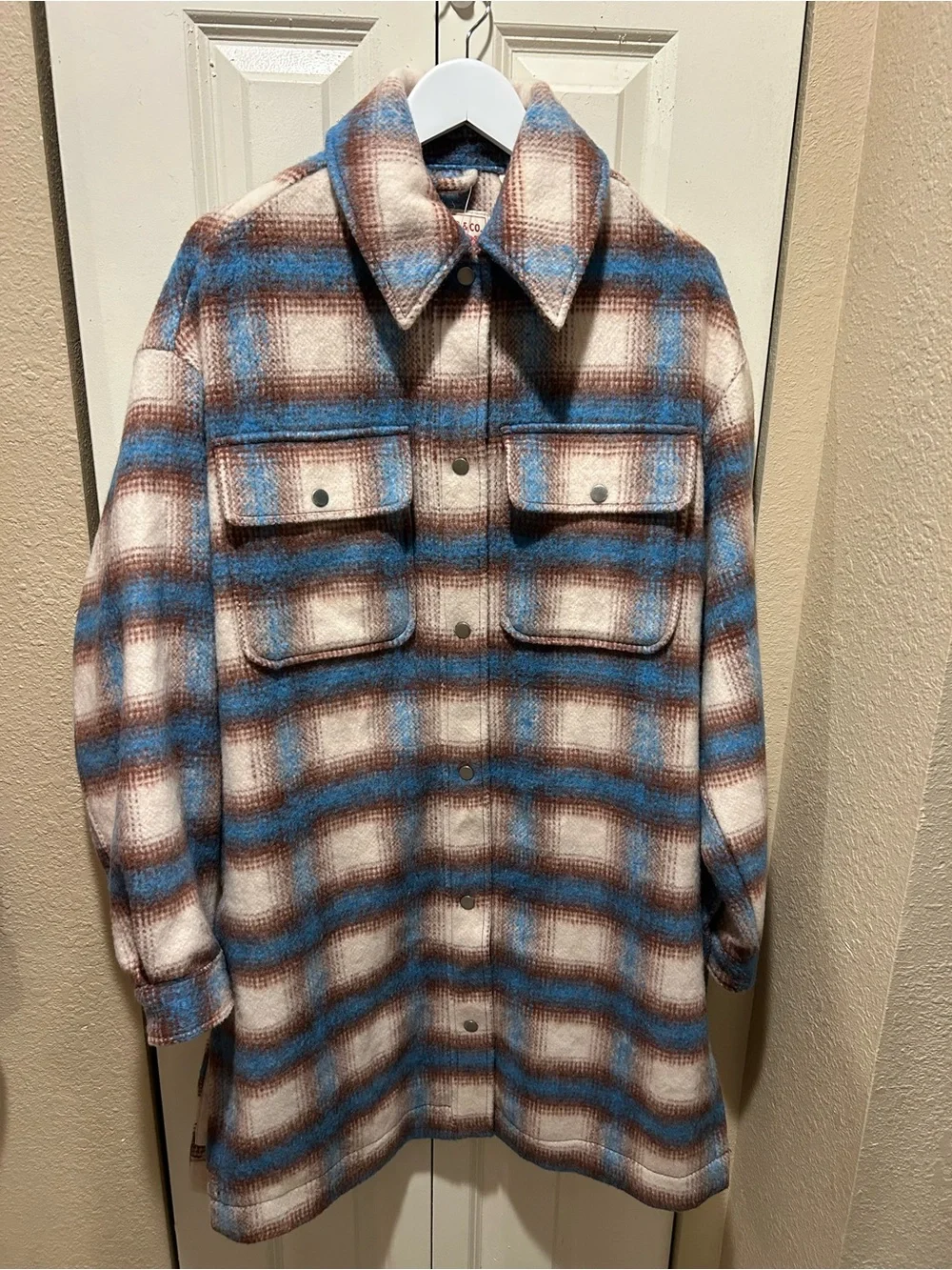 NWT Levi’s Selma Plaid Flannel Shacket Shirt Jacket Wool blend , Small